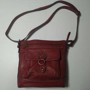 BOC Purse Fuax Leather Red Bucket